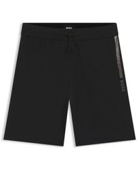 BOSS - Cotton-Terry Shorts With Contrast Stripe And Logo - Lyst