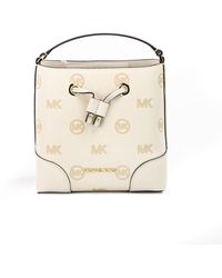 Michael Kors - Mercer Small Embossed Drawstring Bucket Messenger Bag - Lyst
