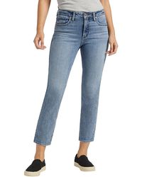 Silver Jeans Co. - Most Wanted Mid-rise Ankle Straight Leg Jeans - Lyst