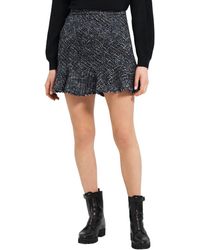 Theory - Wool-Blend Tweed Diagonal Mini Skirt - Lyst