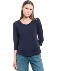 Wilt - Shrunken Crew 3/4 Sleeve Mock Layer Tee - Lyst