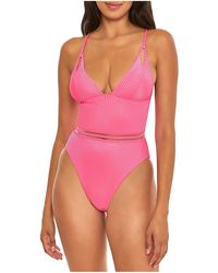 Isabella Rose - Queensland High Leg Ribbed Nylon One-piece Swimsuit - Lyst