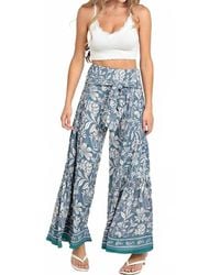 Angie - Boho Tie Waist Wide Leg Pants - Lyst