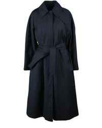 Paltò - Belted Trench Coat With Structured Collar And Snap Button Closure - Lyst