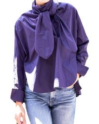 Psophia - Shirt With Neck Bow - Lyst
