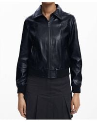 Desigual - Faux Leather Biker Jacket - Lyst