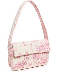 STAUD - Tommy Beaded Shoulder Bag, Ivory/Cherry Blossom Toile - Lyst