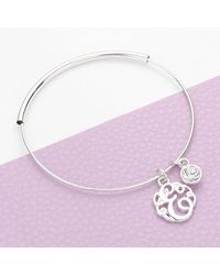 Fashnzfab - E- Initial Monogram Bangle Bracelet - Lyst