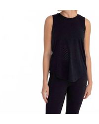 Mono B - Striped Mesh Active Tank Top - Lyst