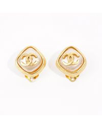 Chanel - Coco Mark 97a Earrings Plated - Lyst