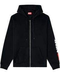 DIESEL - S-Boxt-Zip-Hood-Div Cotton Hoodie - Lyst