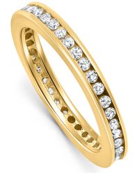 Pompeii3 - 1/2ct Tw Channel Set Lab Grown Diamond Eternity Wedding Stackable Ring 14k Gold - Lyst