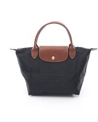 Longchamp - Le Pliage Canvas Leather Handbag - Lyst