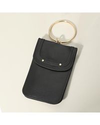 Fashnzfab - Metal Ring Handle Faux Leather Mini Phone Pouch Clutch Bag Crossbody Bag - Lyst