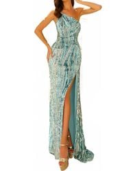 Amarra - High-Waist Slit Sequin Prom Dress - Lyst