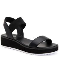 Alfani - Lobbie Faux Leather Ankle Strap Wedge Sandals - Lyst
