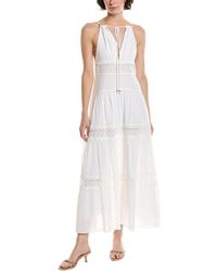 REVERIEE - Lace Trim Midi Dress - Lyst