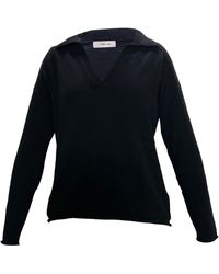 Iris & Ink - Collared V-Neck Sweater - Lyst