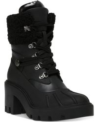Steve Madden - Northern Faux Fur Lug Sole Combat & Lace-up Boots - Lyst