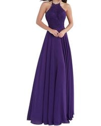 Jovani - Embroidered Halter Neck A-Line Dress - Lyst