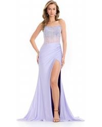Ashley Lauren - Strapless Beaded Sequin Embellished Gown - Lyst