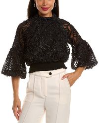 Gracia - Ribbon Mesh Blouse - Lyst
