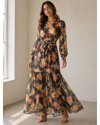 J joy - Split Neck Maxi Dress - Lyst