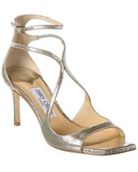 Jimmy Choo - Azia 75 Glitter Leather Sandal - Lyst