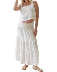 ANGEL MATERNITY - Ellie Maternity Shirred Maxi Skirt - Lyst