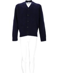 Aspesi - Deep V-Neck Wool Cardigan With Button-Down Front - Lyst