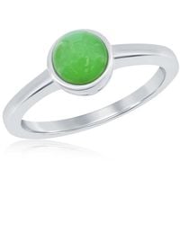 Simona - Sterling 6Mm Round Jade Solitaire Ring - Lyst