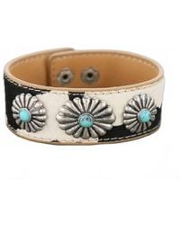 Boho Ranch - Cowhide Hair-On Concho Cuff Bracelet - Lyst