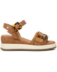 Xti - Carmela Leather Wedeg Sandals By - Lyst