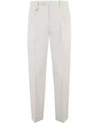 Paolo Pecora - Tailored Ankle-Cuff Trousers With Clean Silhouette - Lyst