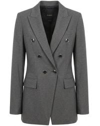 Pinko - Tailored Double-Breasted Blazer With Sharp Lapels And Prominent Buttons - Lyst