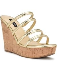 Nine West - Haloway3 Laceless Made Wedge Sandals - Lyst