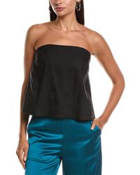 MILLY - Solid Strapless Linen-Blend Top - Lyst