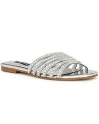 Nine West - Lacee Slip-on Embellished Slide Sandals - Lyst