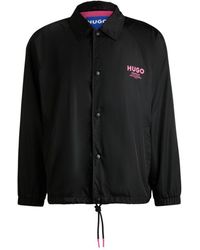 HUGO - Regular-Fit Water-Repellent Coach Jacket With Logo Prints - Lyst