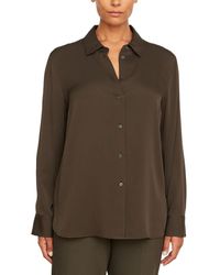 Vince - Plus Slim Fitted Silk-blend Blouse - Lyst