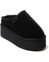 Dearfoams - Fireside By Queenstown Genuine Shearling Platform Clog Slipper - Lyst