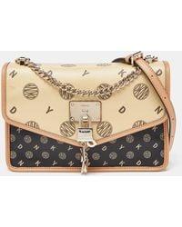 DKNY - Tri Color Printed Coated Canvas And Leather Elissa Chain Shoulder Bag - Lyst