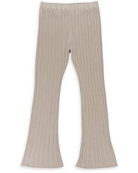 CALLIPYGIAN - Lurex Crinkle Champagne Straight Pants - Lyst
