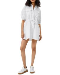 French Connection - Tie Front Mini Shirtdress - Lyst
