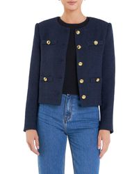 English Factory - Button Pointed Tweed Jacket - Lyst