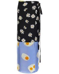 Moschino - Silk Wallet Skirt With Floral Print - Lyst