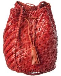 Dragon Diffusion - Pompom Double Jump Leather Bucket Bag - Lyst