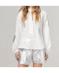 Lanhtropy - Frida New Metallic Linen Shorts - Lyst