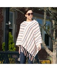 TRUEDAMES - Stripe Patterned Poncho - Lyst