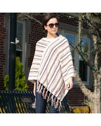 TRUEDAMES - Stripe Patterned Poncho - Lyst